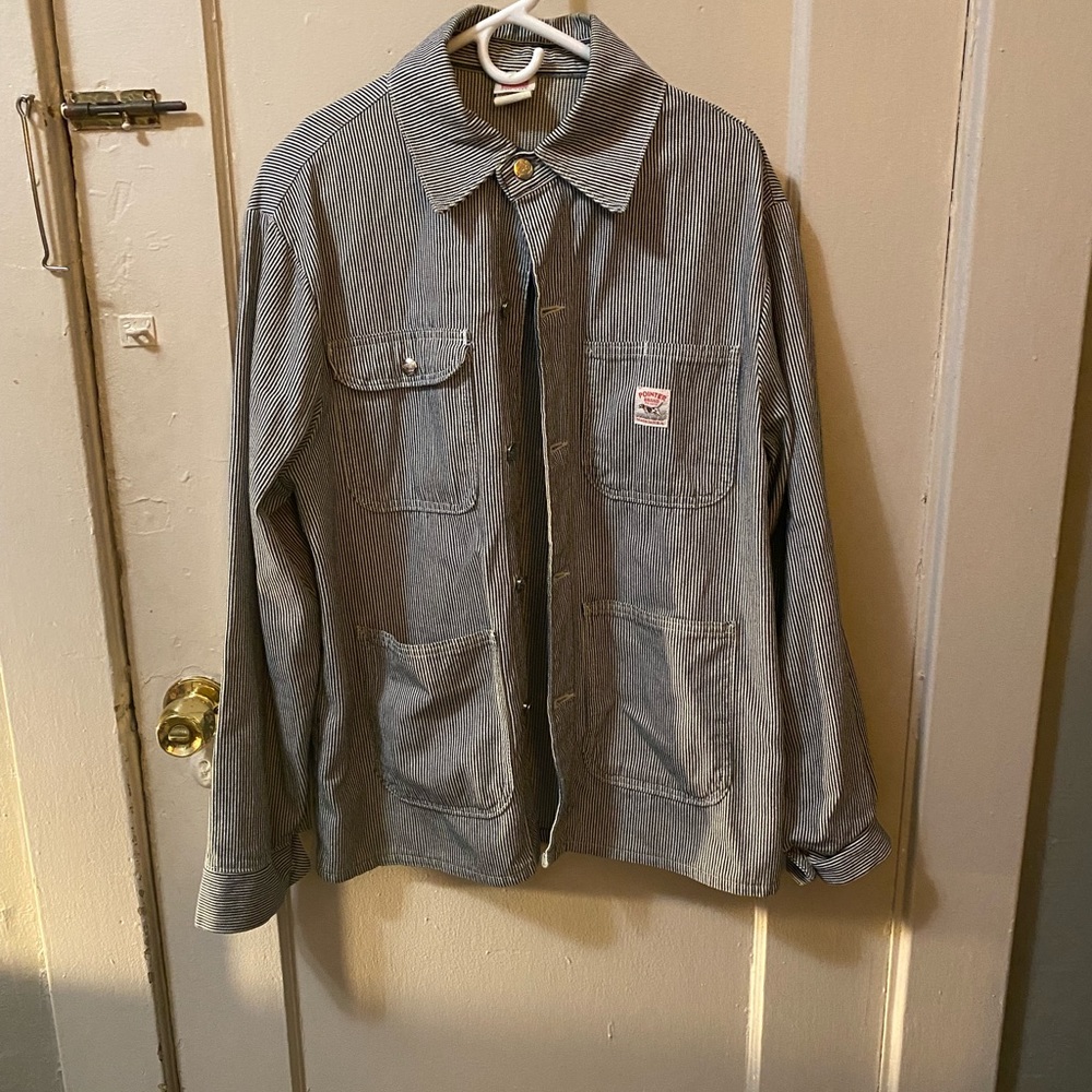 Vintage pointer brand hickory stripe chore coat jacket Medium
